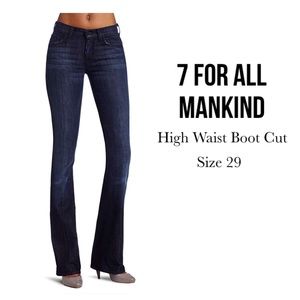 7 For All Mankind High Waist Boot Cut Jeans Size29